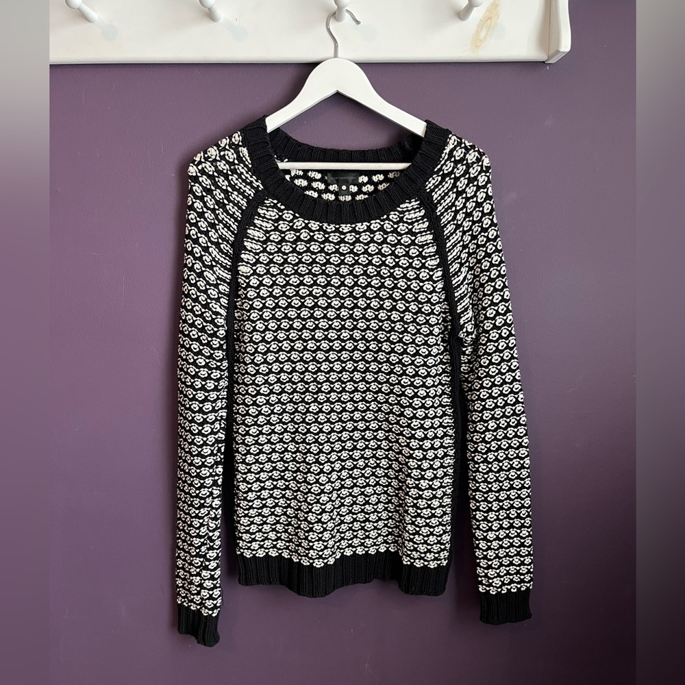 Black and White Knit Worthington Sweater